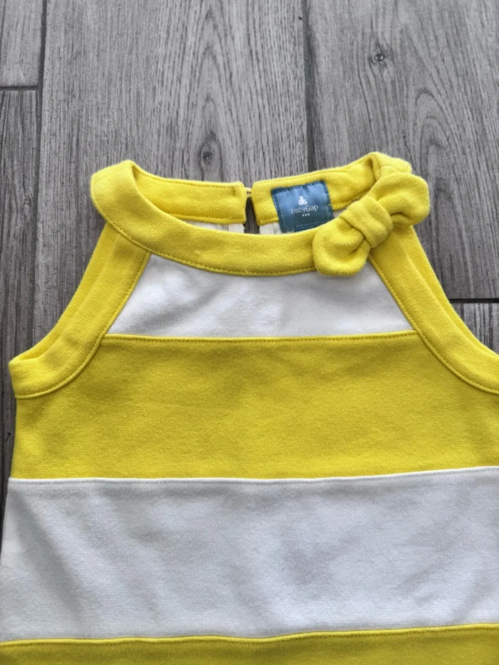 Baby GAP Yellow & White Striped Dress Bow NWOT, Size 3T - Picture 2 of 6
